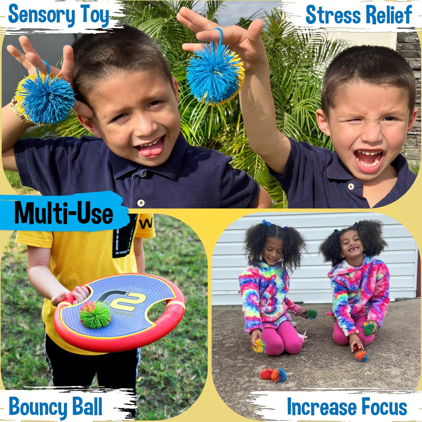 Refresh Sports Stringy Balls 20-Pack – Sensory Fidget Toys for Kids, Classrooms & Party Favors