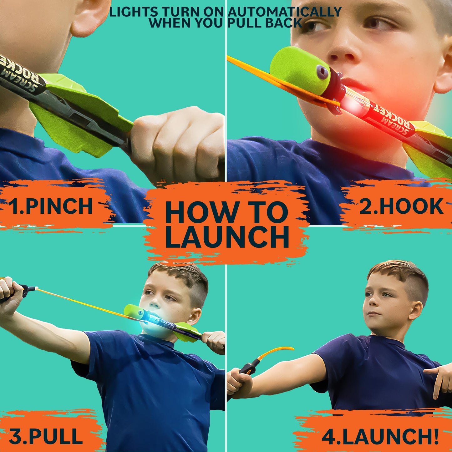 Refresh Sports Light Up Foam Rocket Toys – LED Rocket Launcher for Outdoor Fun (Ages 8+)