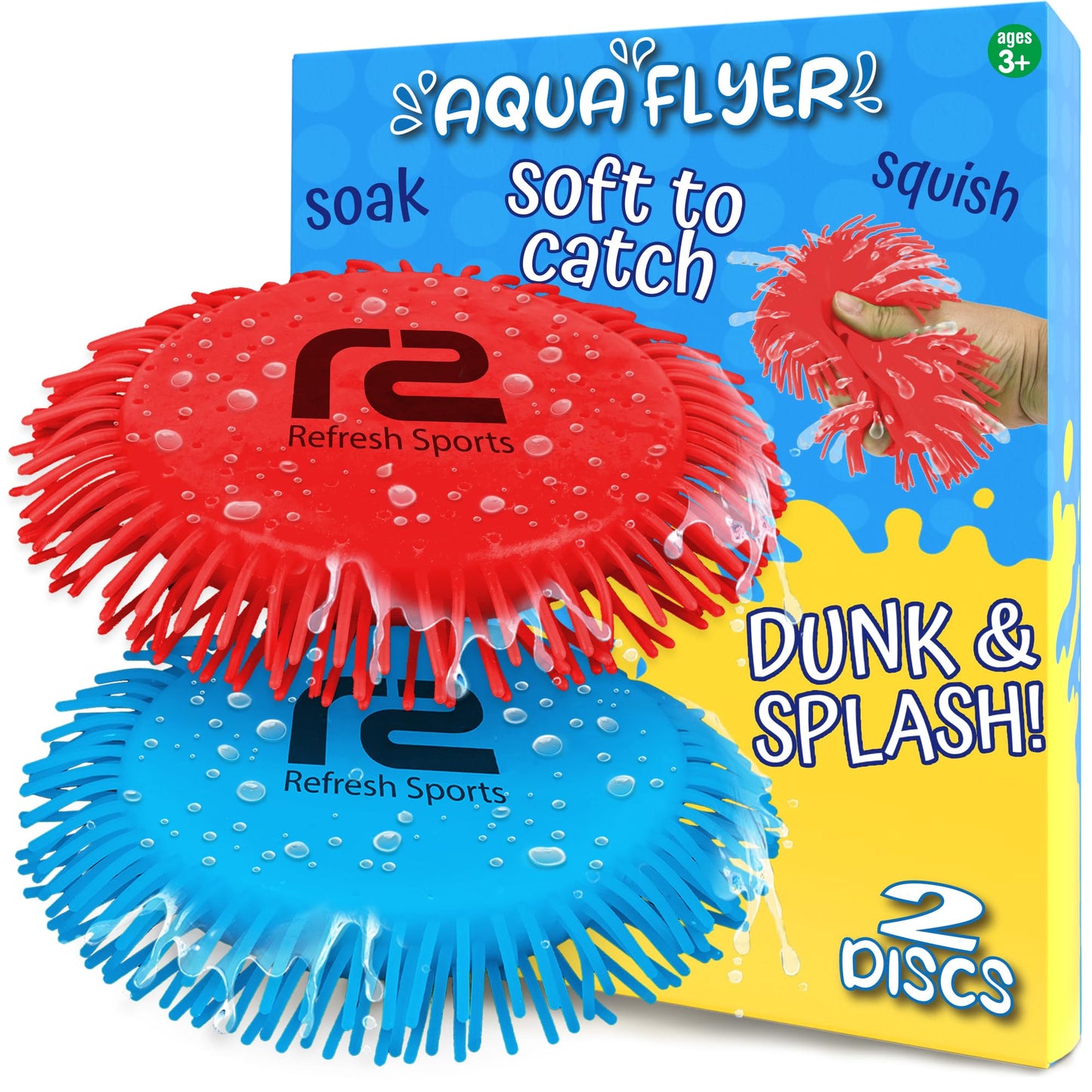 Refresh Sports Beach Games Flying Disc – 2-Pack Water Discs for Kids | Splashy Pool Toy for Ages 4-12