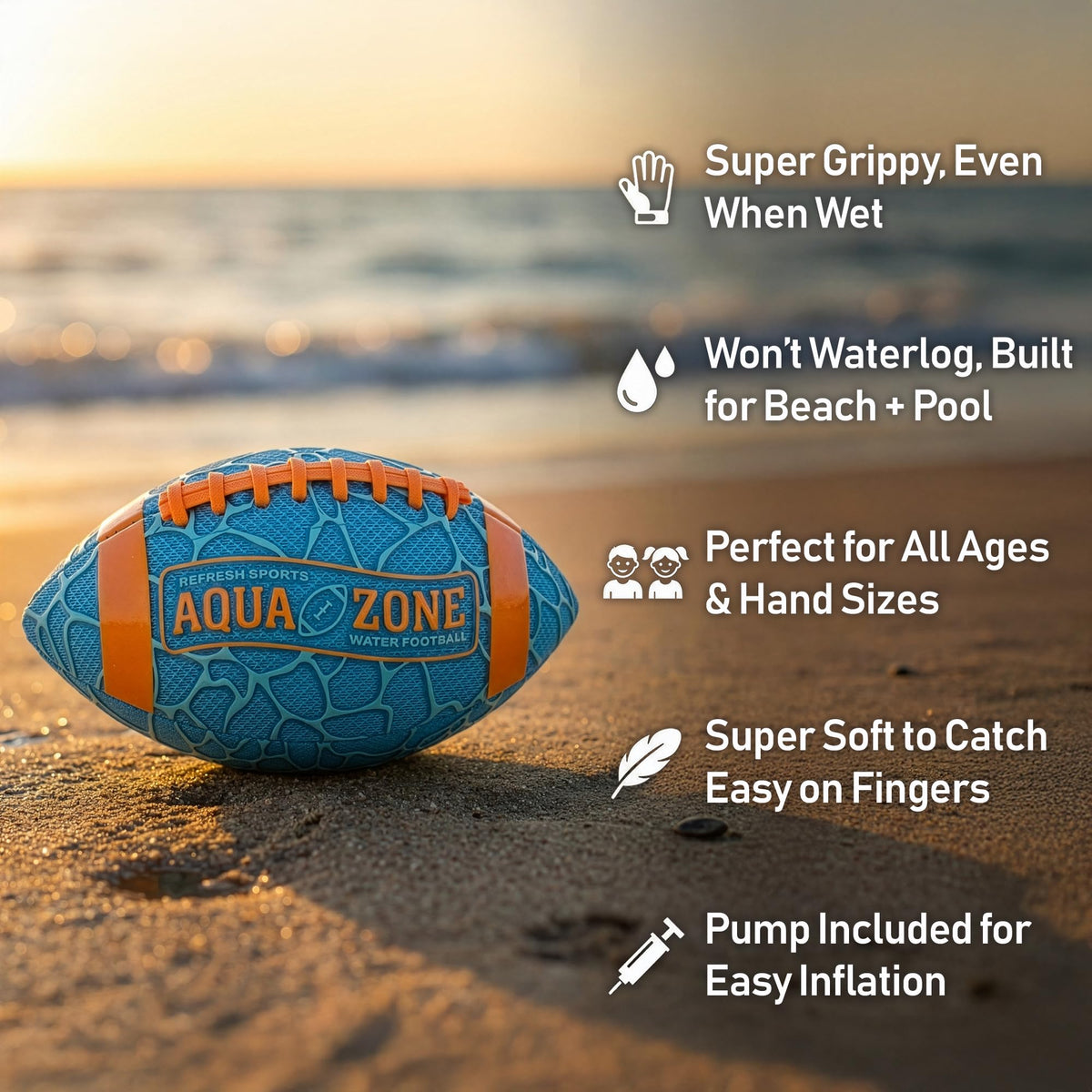 Refresh Sports Water Football – Easy-Grip Pool & Beach Toy for All Ages