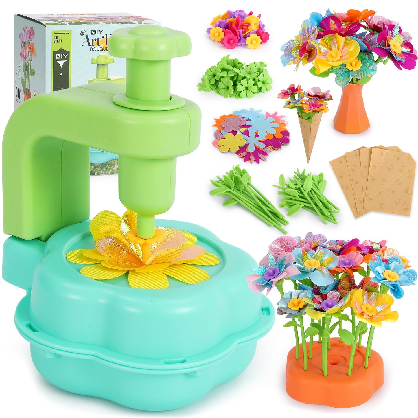 REFTTENW Flower Craft Kit for Kids | DIY Bouquet Making Set for Ages 4-10