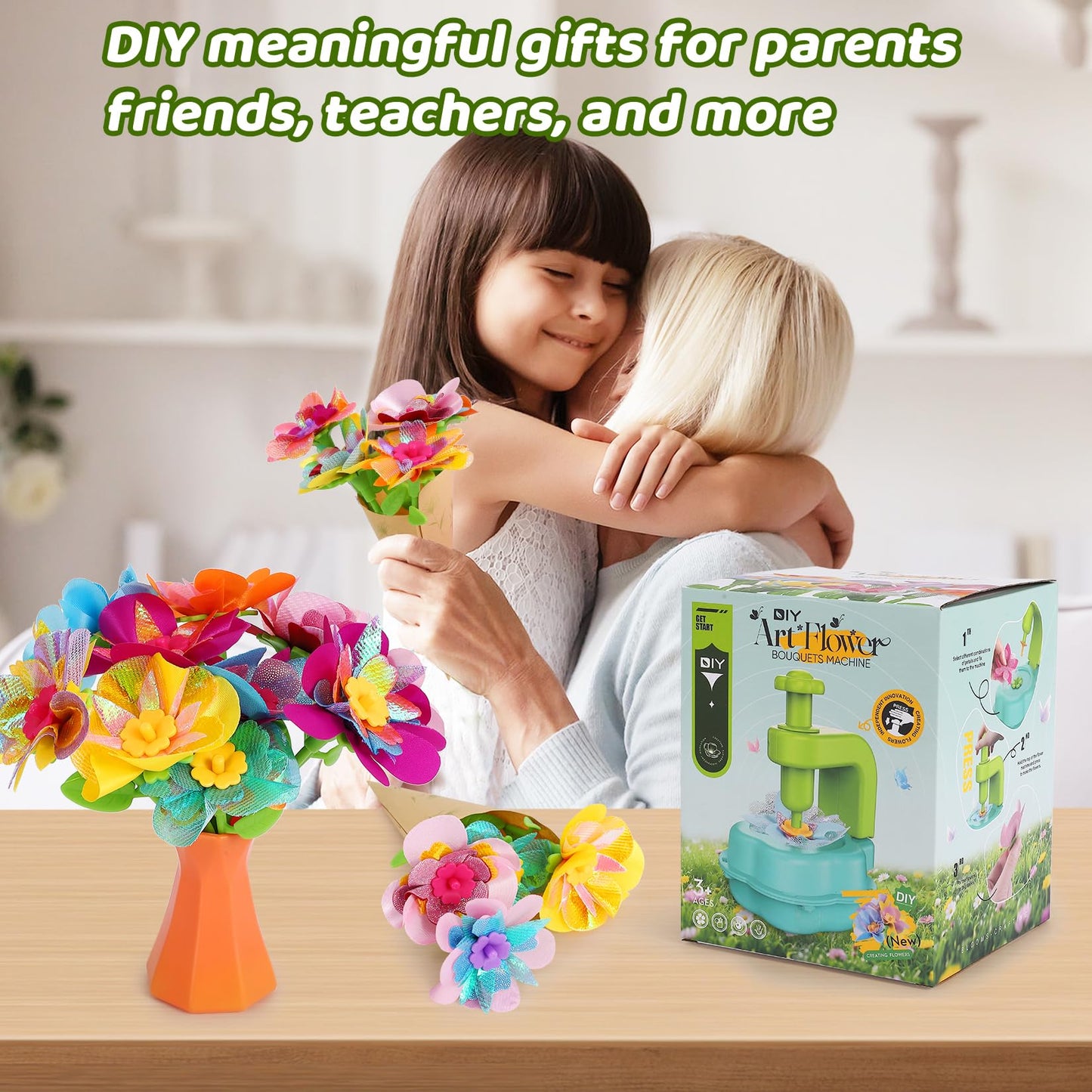 REFTTENW Flower Craft Kit for Kids | DIY Bouquet Making Set for Ages 4-10