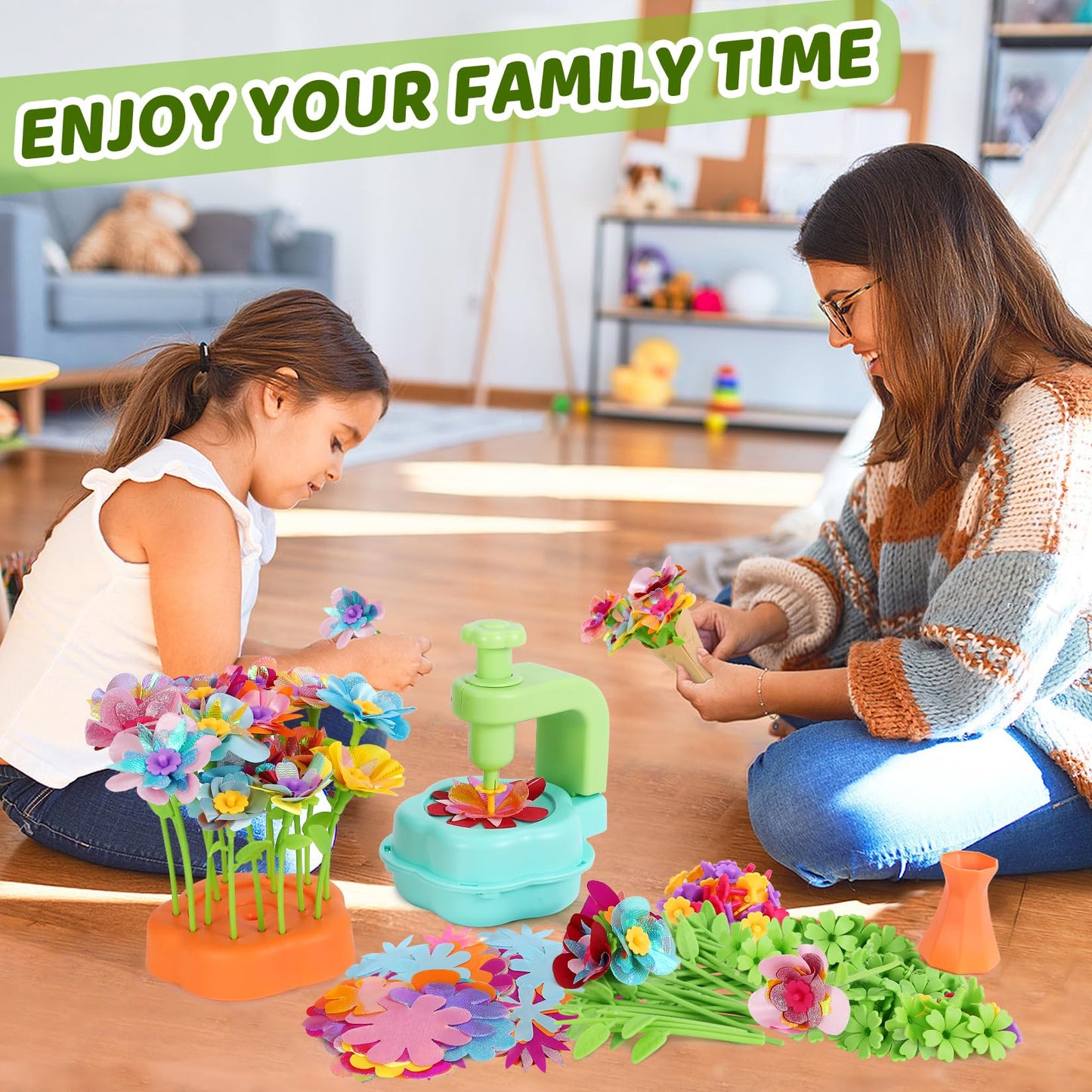 REFTTENW Flower Craft Kit for Kids | DIY Bouquet Making Set for Ages 4-10