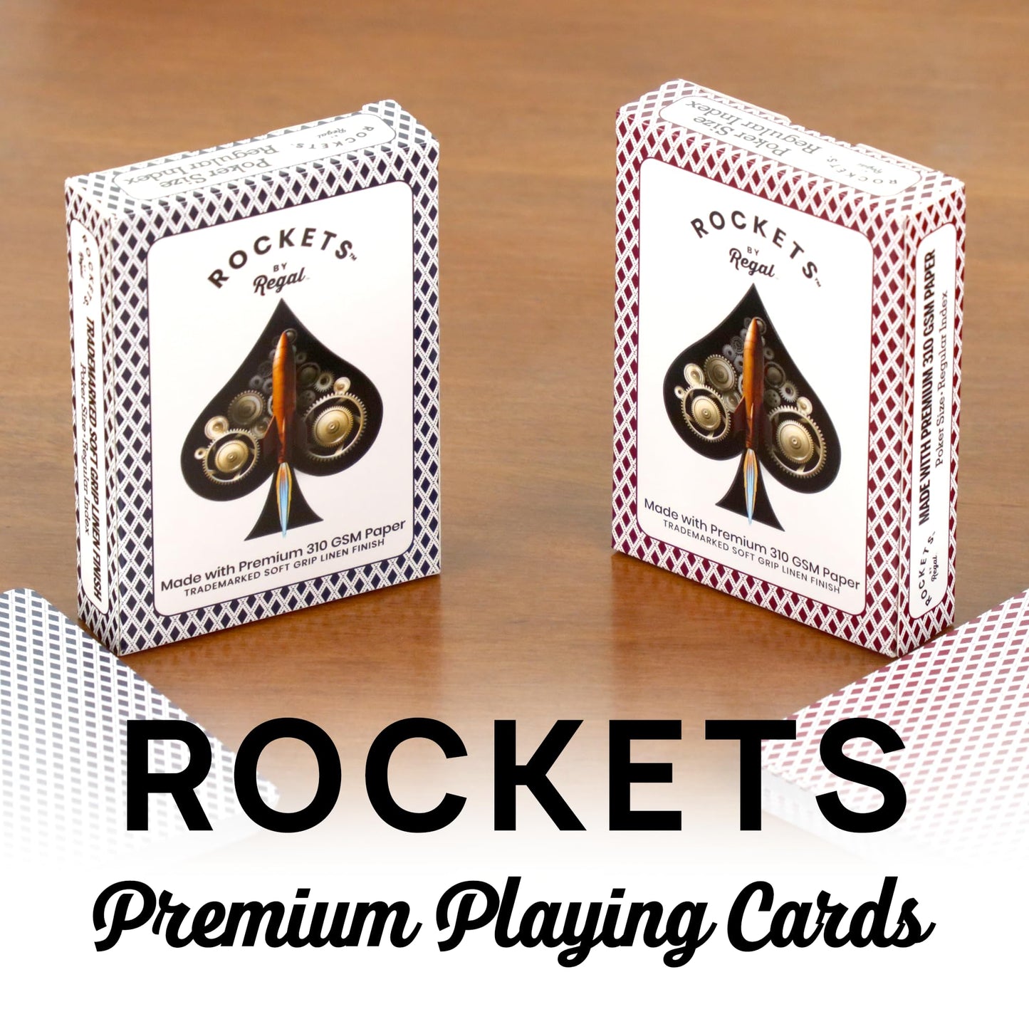 Regal Games 24 Decks Rockets Bulk Playing Cards Set – Poker Size, 310 GSM Linen Finish