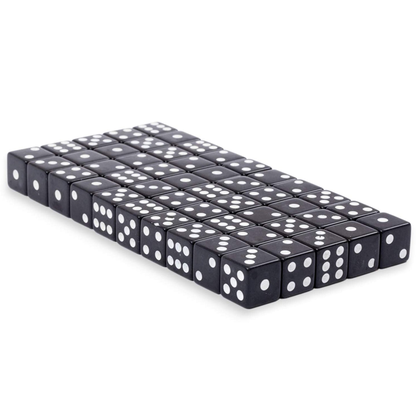 Regal Games 6-Sided Square Dice - Black, 16mm | 50-Piece Set for Family Game Night