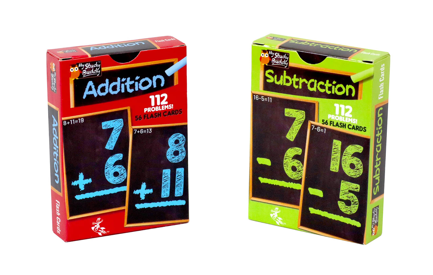 Regal Games Math Flash Cards for Addition & Subtraction – 112-Card 2-Pack for 1st–3rd Grade