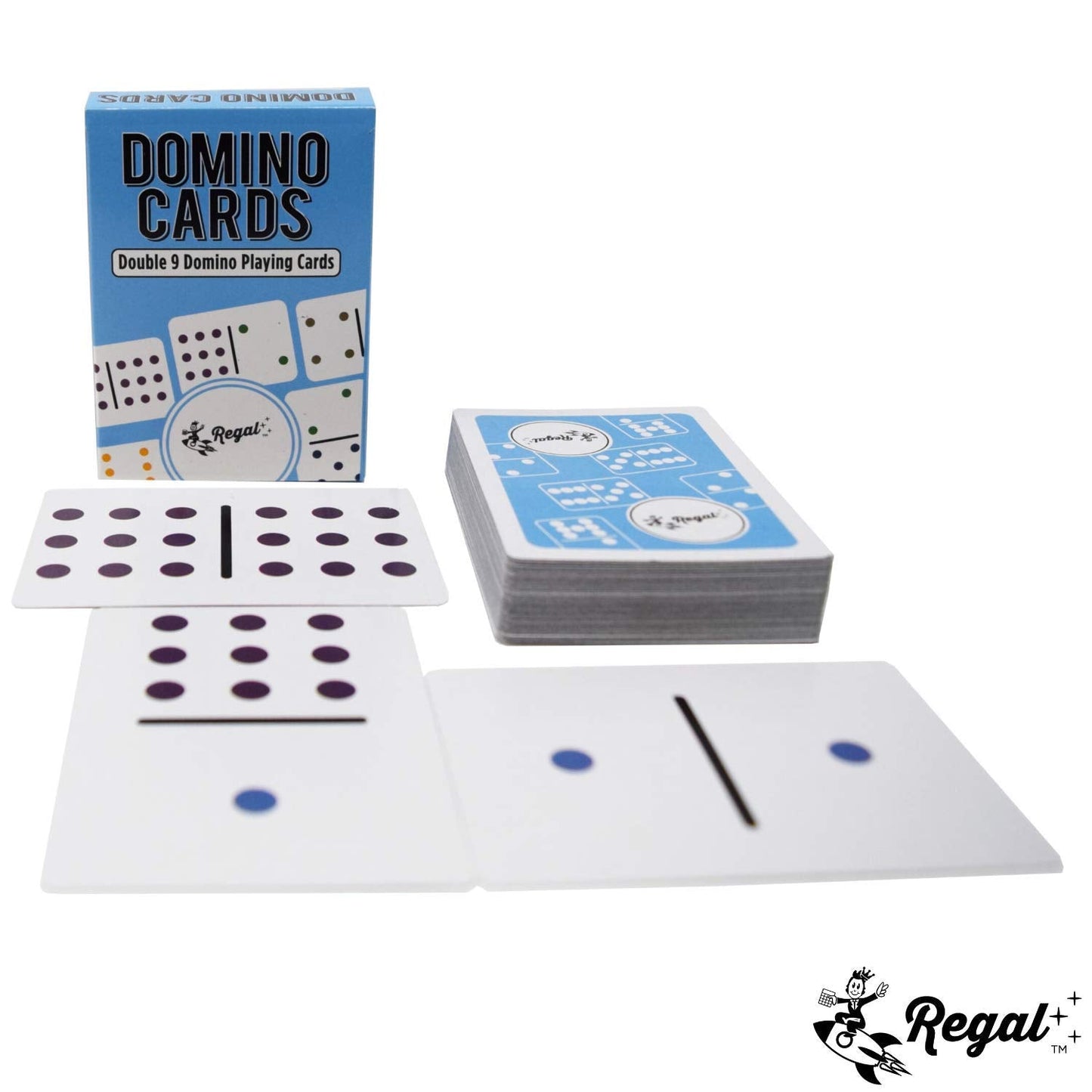 Regal Games Double 9 Domino Playing Cards – Colorful Dots Deck, Family-Friendly 2-8 Players, Ages 8+