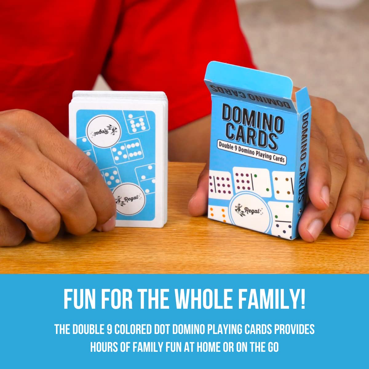 Regal Games Double 9 Domino Playing Cards – Colorful Dots Deck, Family-Friendly 2-8 Players, Ages 8+