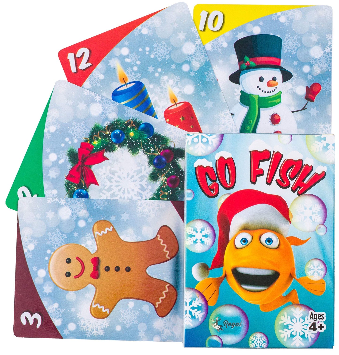 Regal Games Card Games for Kids – Holiday-Themed Go Fish, Crazy 8s, Old Maid & More (6-Set)