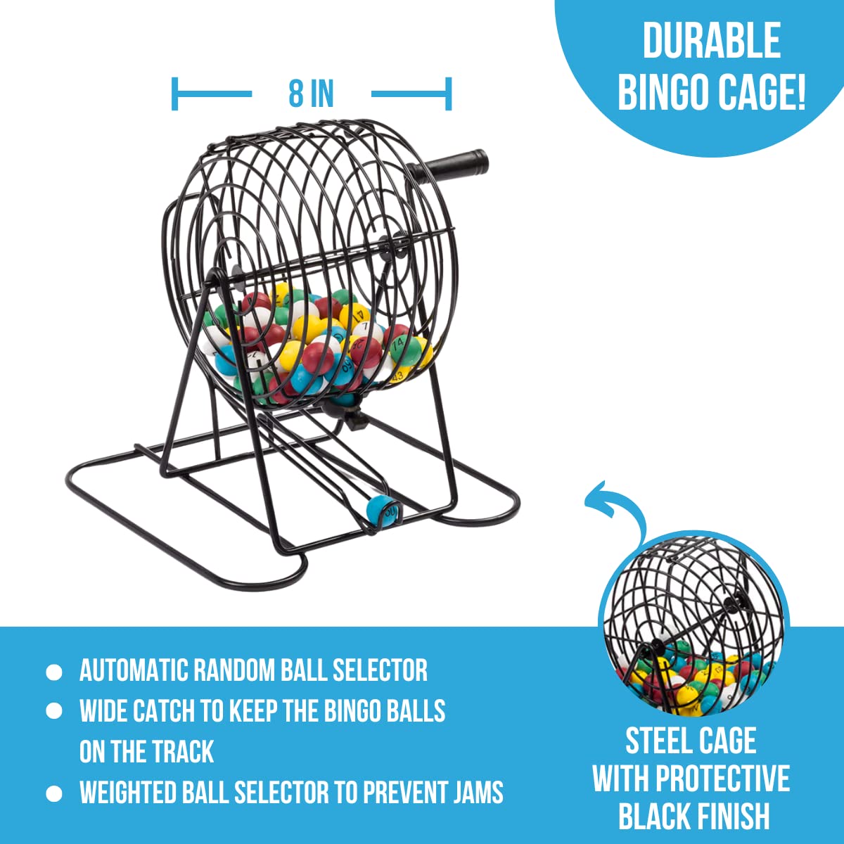 Regal Games Deluxe Bingo Game Set – Cage, Board, Balls, 18 Cards & Chips