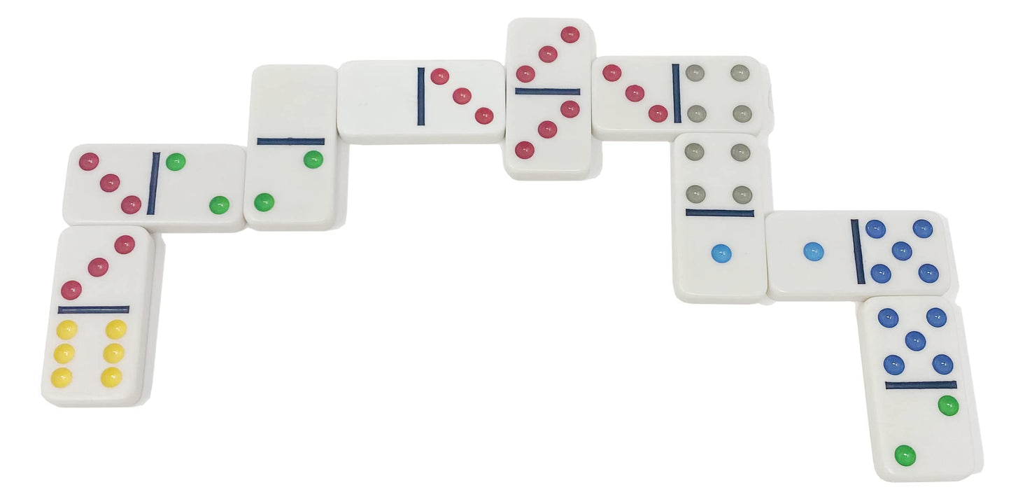 Regal Games Double 6 Dominoes Set – 28 Colored Tiles for 2-4 Players