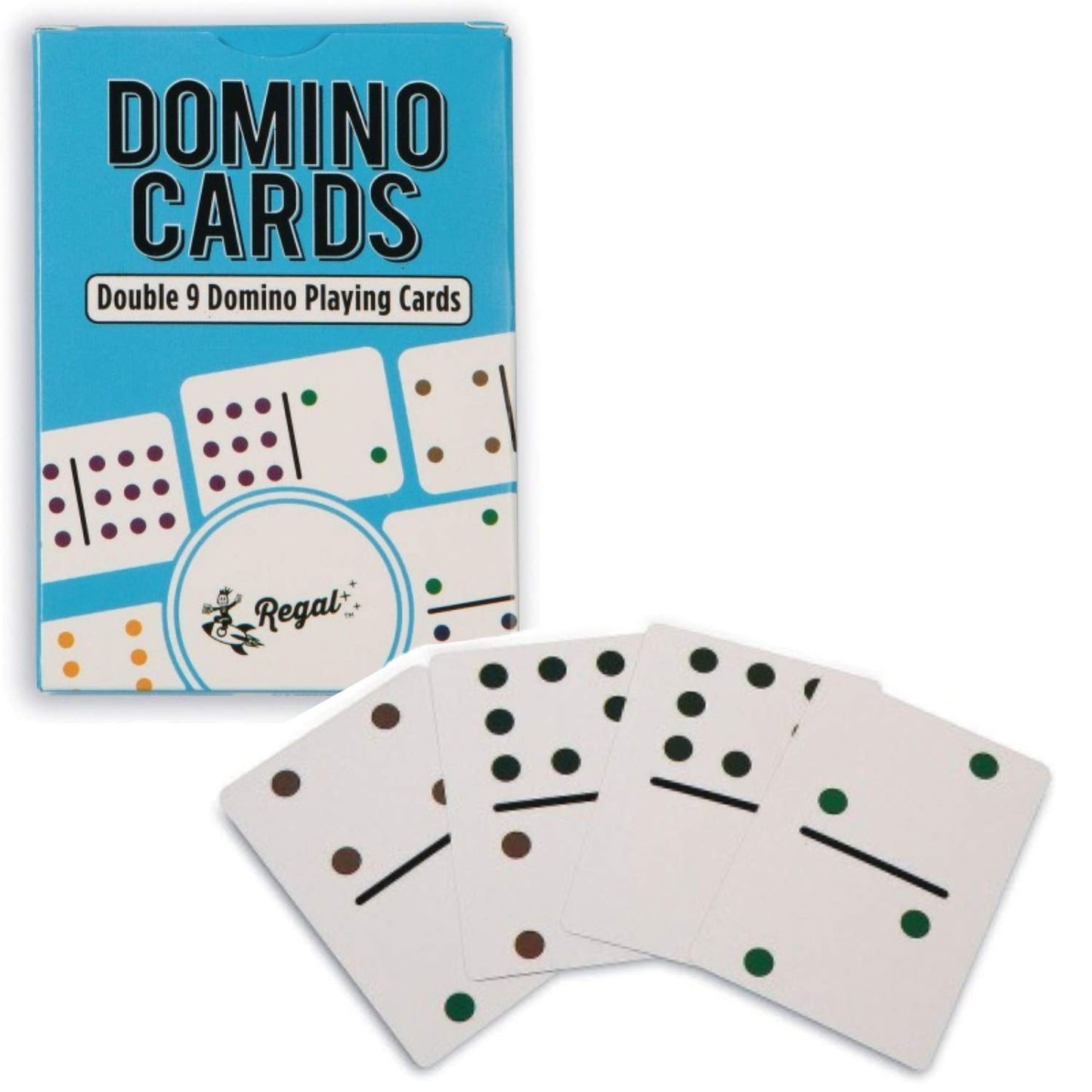 Regal Games Double 9 Domino Playing Cards – Colorful Dots Deck, Family-Friendly 2-8 Players, Ages 8+