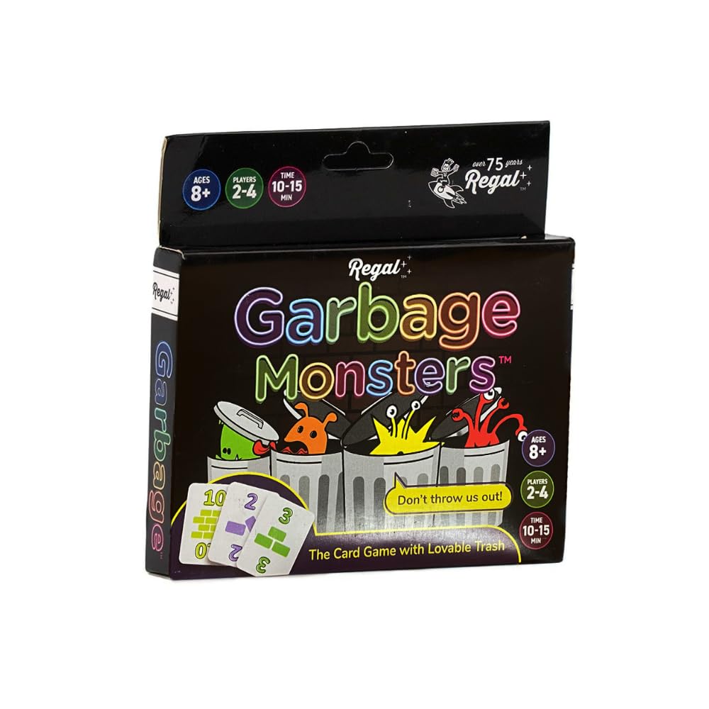 Regal Games Garbage Monsters Card Game – 2-4 Players, Travel Pack (16 Cards)