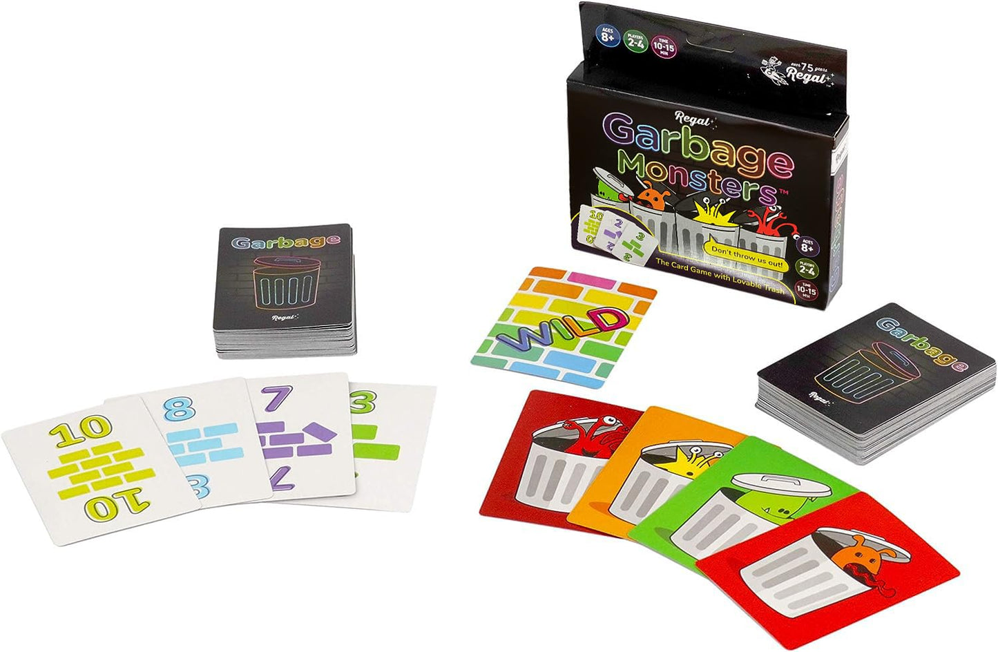 Regal Games Garbage Monsters Card Game – 2-4 Players, Travel Pack (16 Cards)