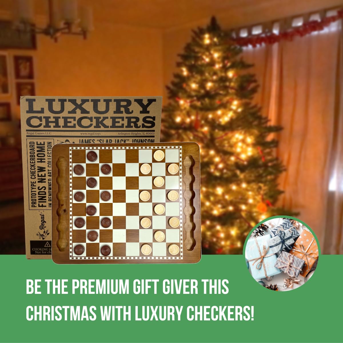 Regal Games Luxury Checkers Board Game – Classic Wood Set with 24 Pieces (Ages 8+)
