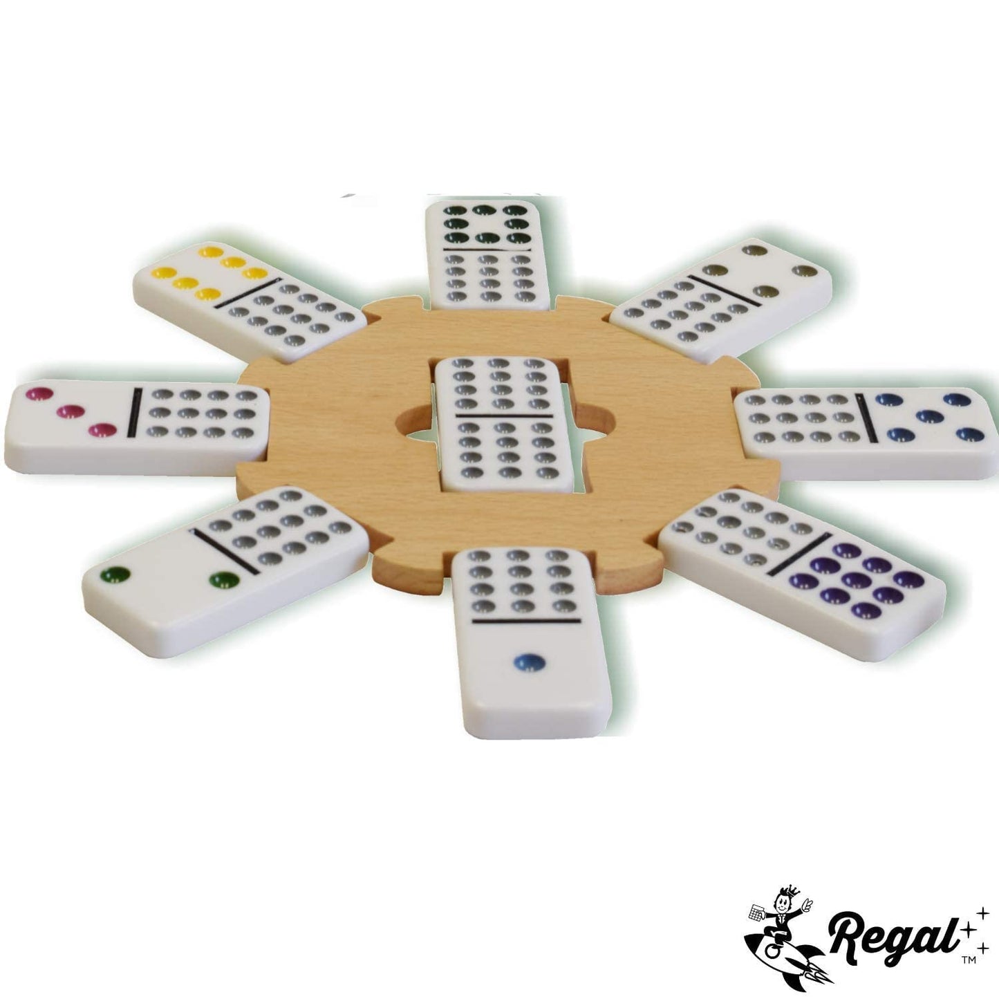 Regal Games Mexican Train Double 12 Dominoes Set – 91 Tiles & 4 Metal Trains