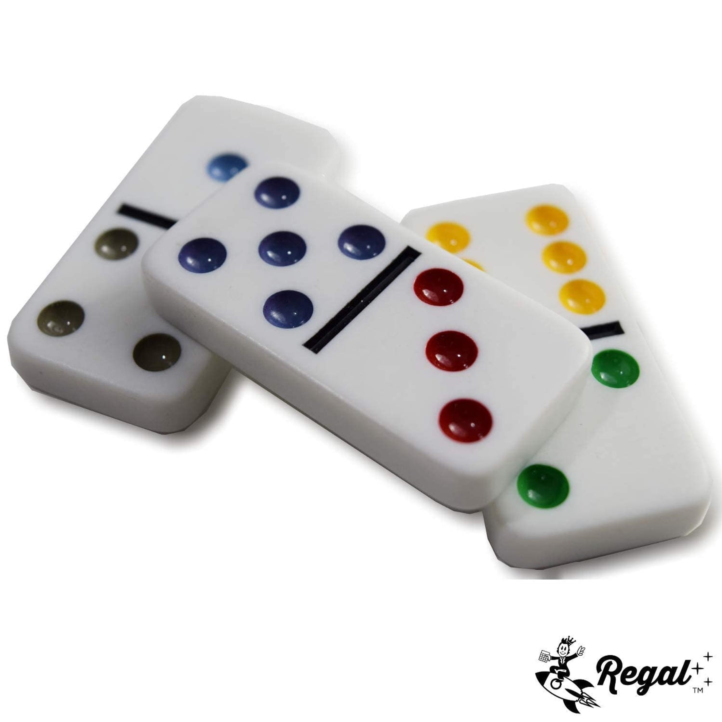 Regal Games Mexican Train Double 12 Dominoes Set – 91 Tiles & 4 Metal Trains
