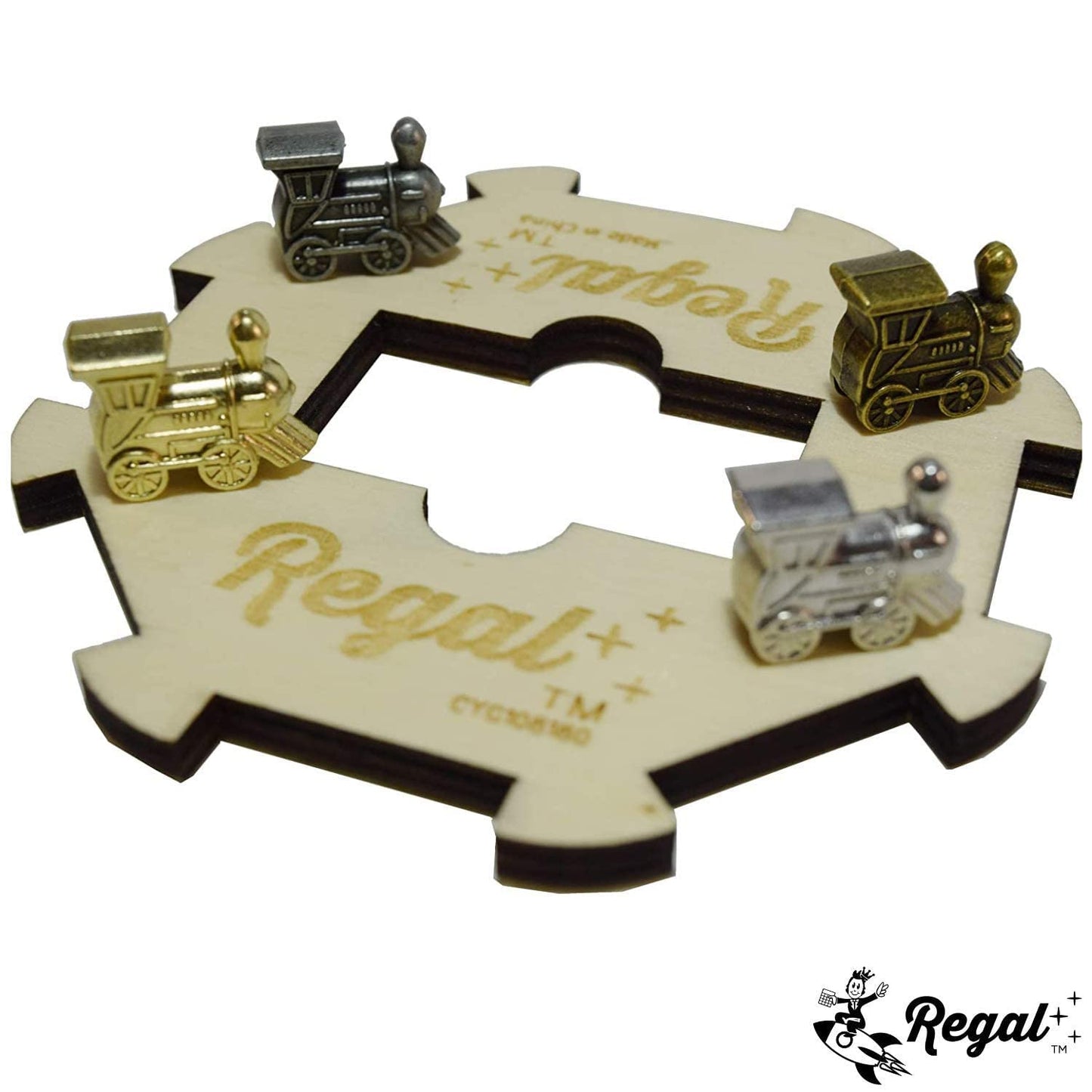 Regal Games Mexican Train Double 12 Dominoes Set – 91 Tiles & 4 Metal Trains
