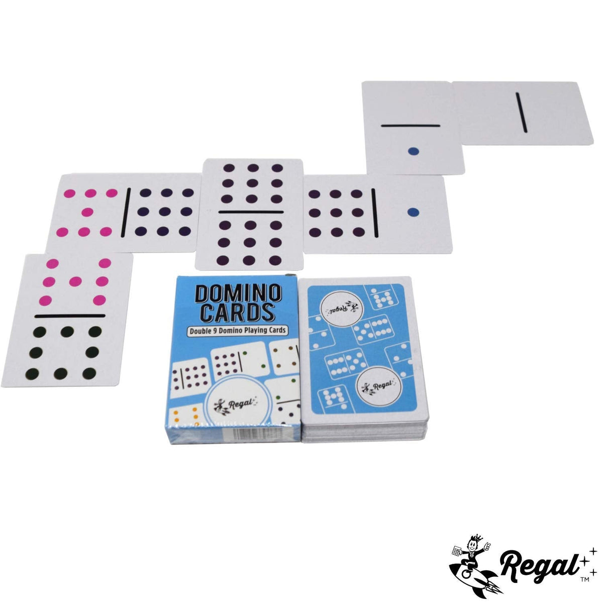 Regal Games Double 9 Domino Playing Cards – Colorful Dots Deck, Family-Friendly 2-8 Players, Ages 8+
