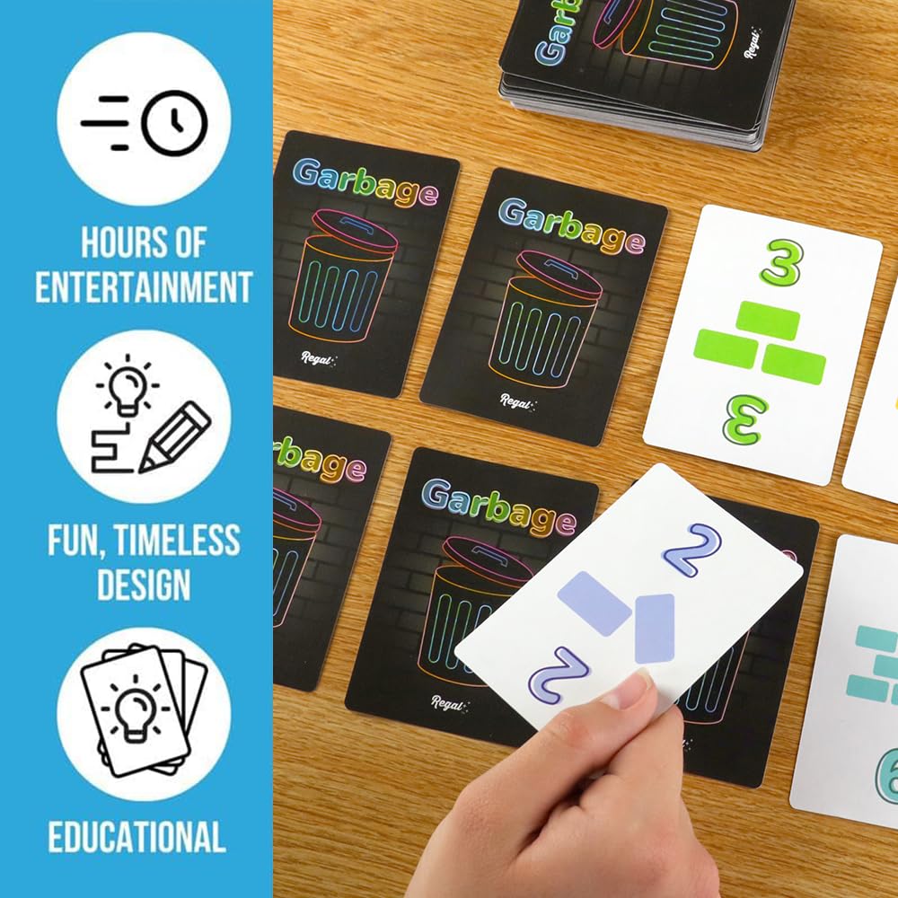 Regal Games Card Games for Kids — Go Fish, Crazy 8's, Old Maid, Slap Jack, War & Memory Match (6 in 1)