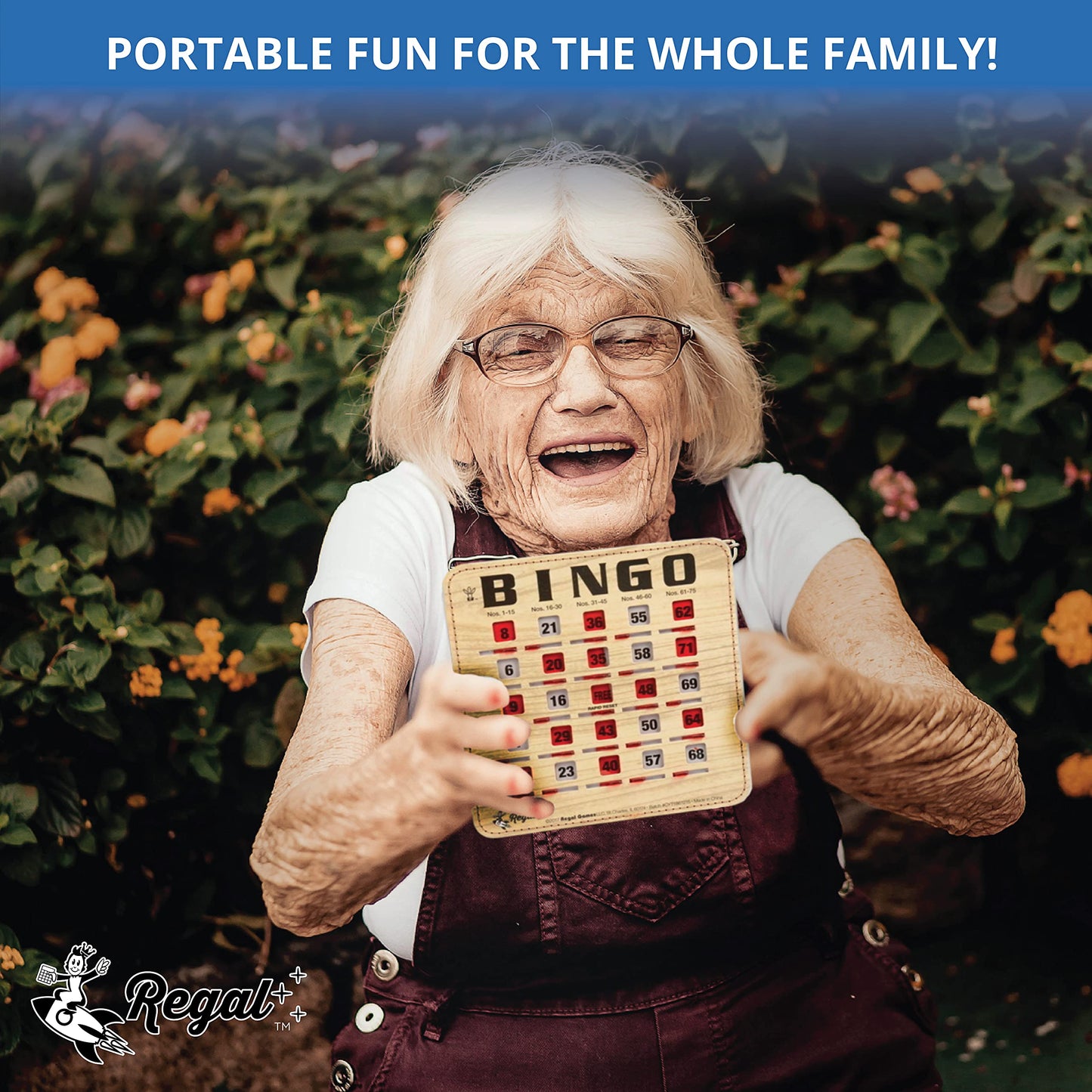 Regal Games Bulk Bingo Cards with Sliding Windows – 25 Pack, Woodgrain
