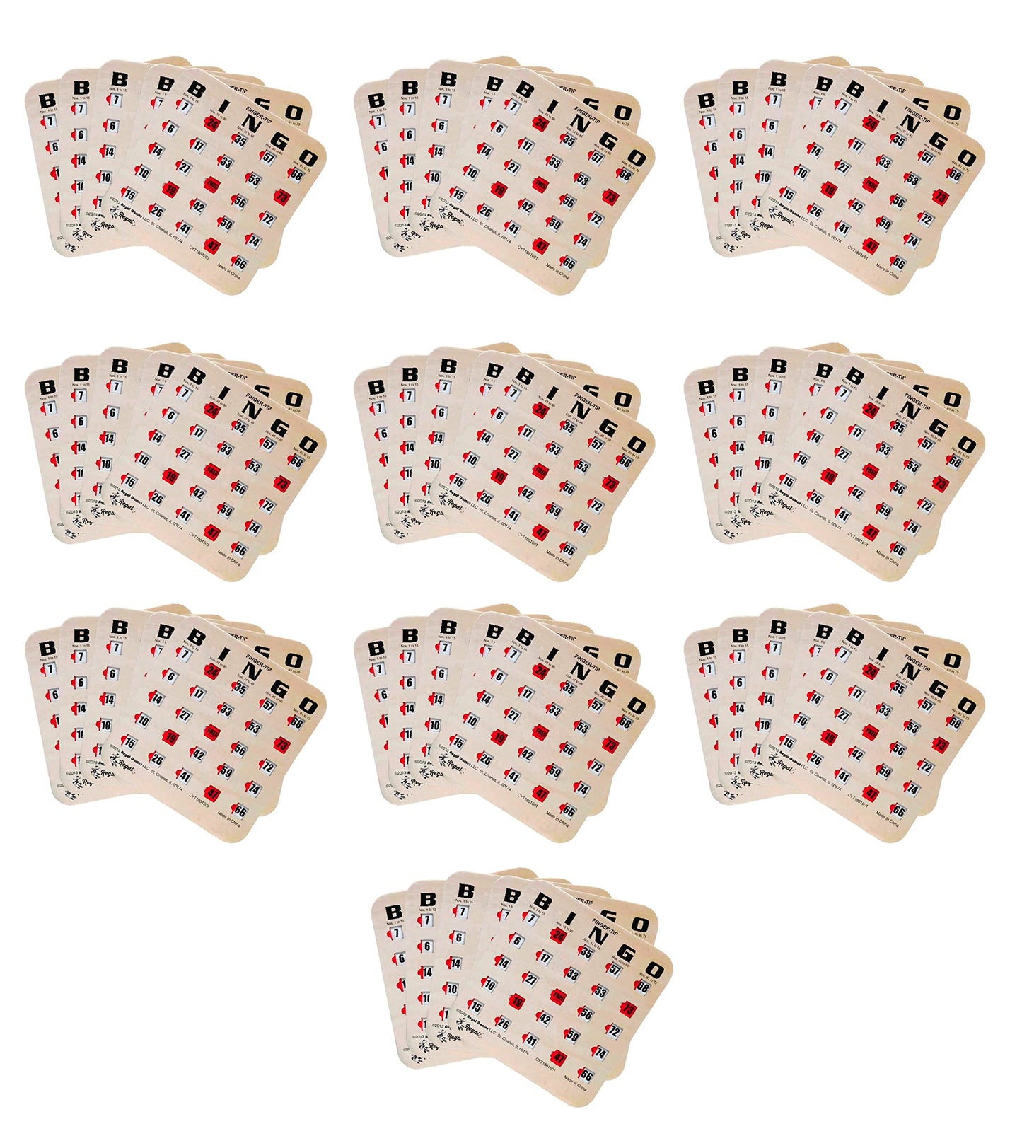Regal Bingo Bulk Cards with Sliding Windows – 50 Pack, Large Print, Reusable | Regal Games