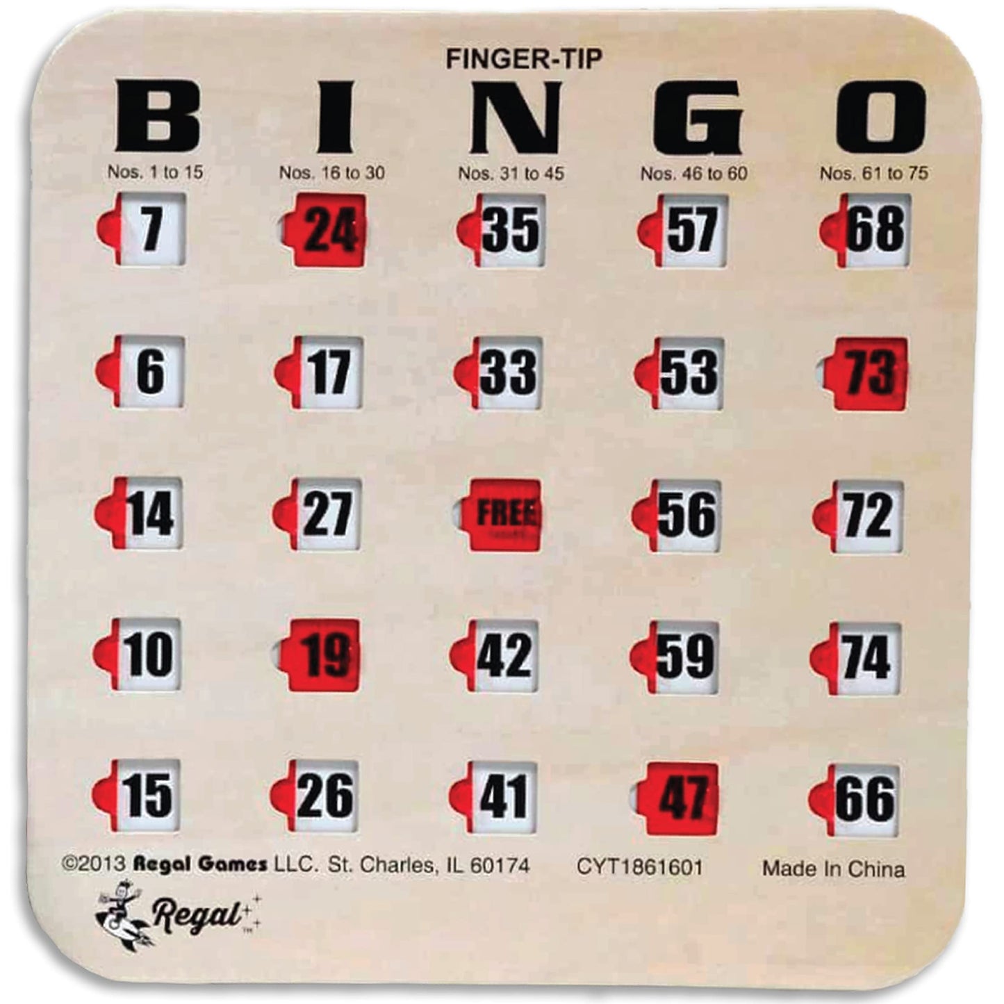 Regal Bingo Bulk Cards with Sliding Windows – 50 Pack, Large Print, Reusable | Regal Games