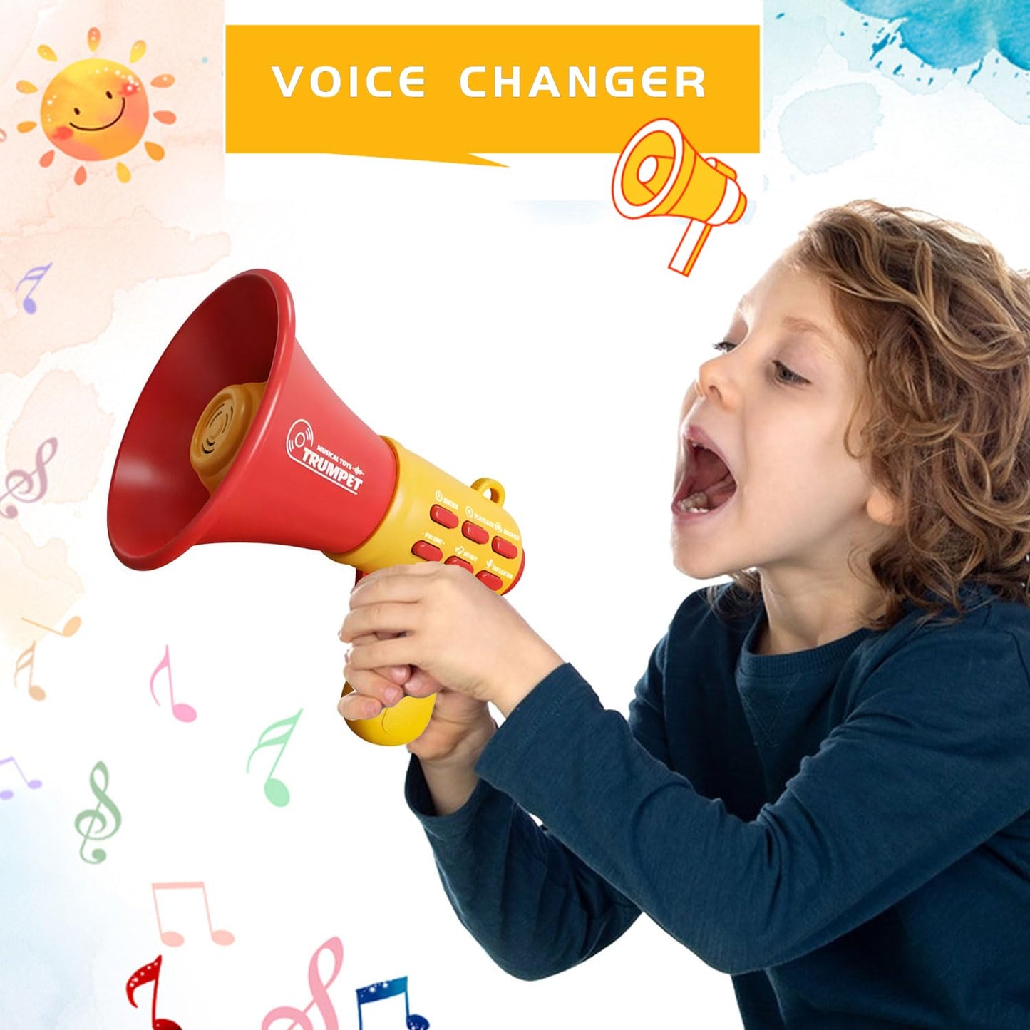 REGLORY Voice Changer for Kids – Portable Megaphone with 4 Voice Effects, 3+ yrs | Durable, Colorful Gift