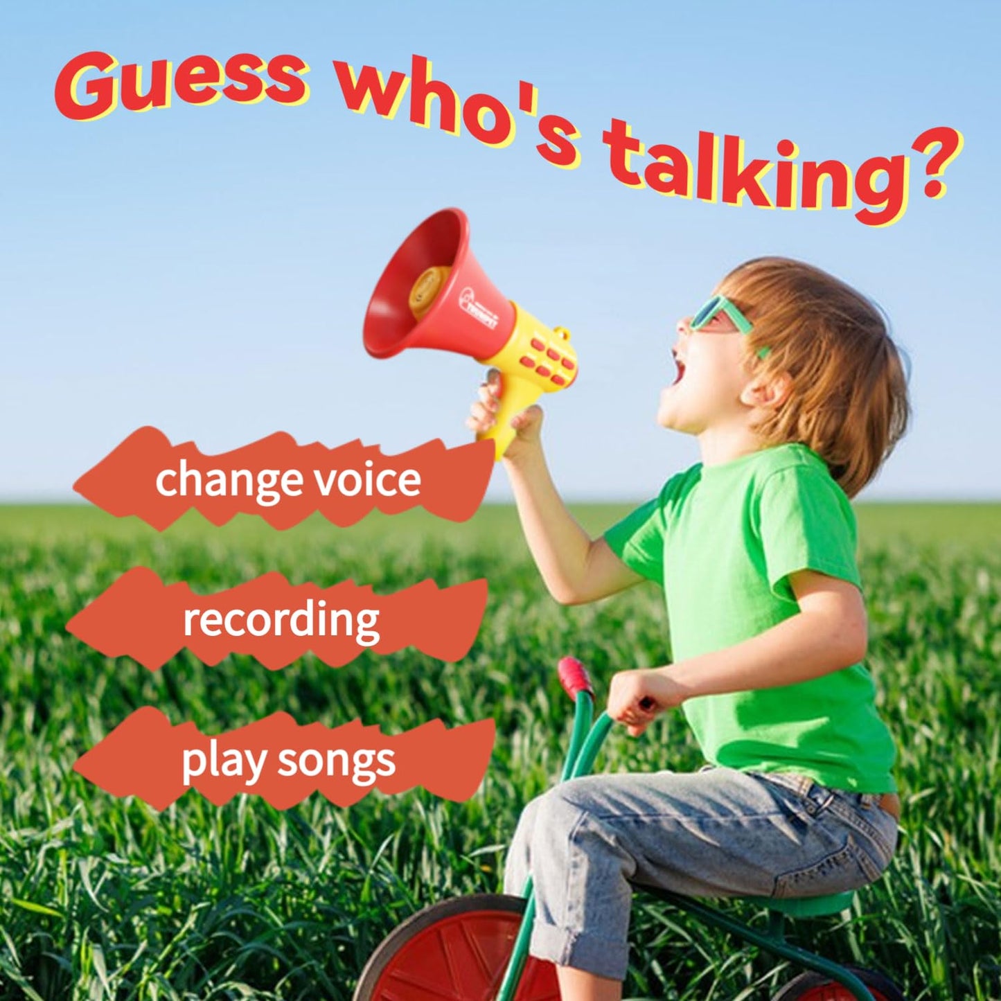 REGLORY Voice Changer for Kids – Portable Megaphone with 4 Voice Effects, 3+ yrs | Durable, Colorful Gift