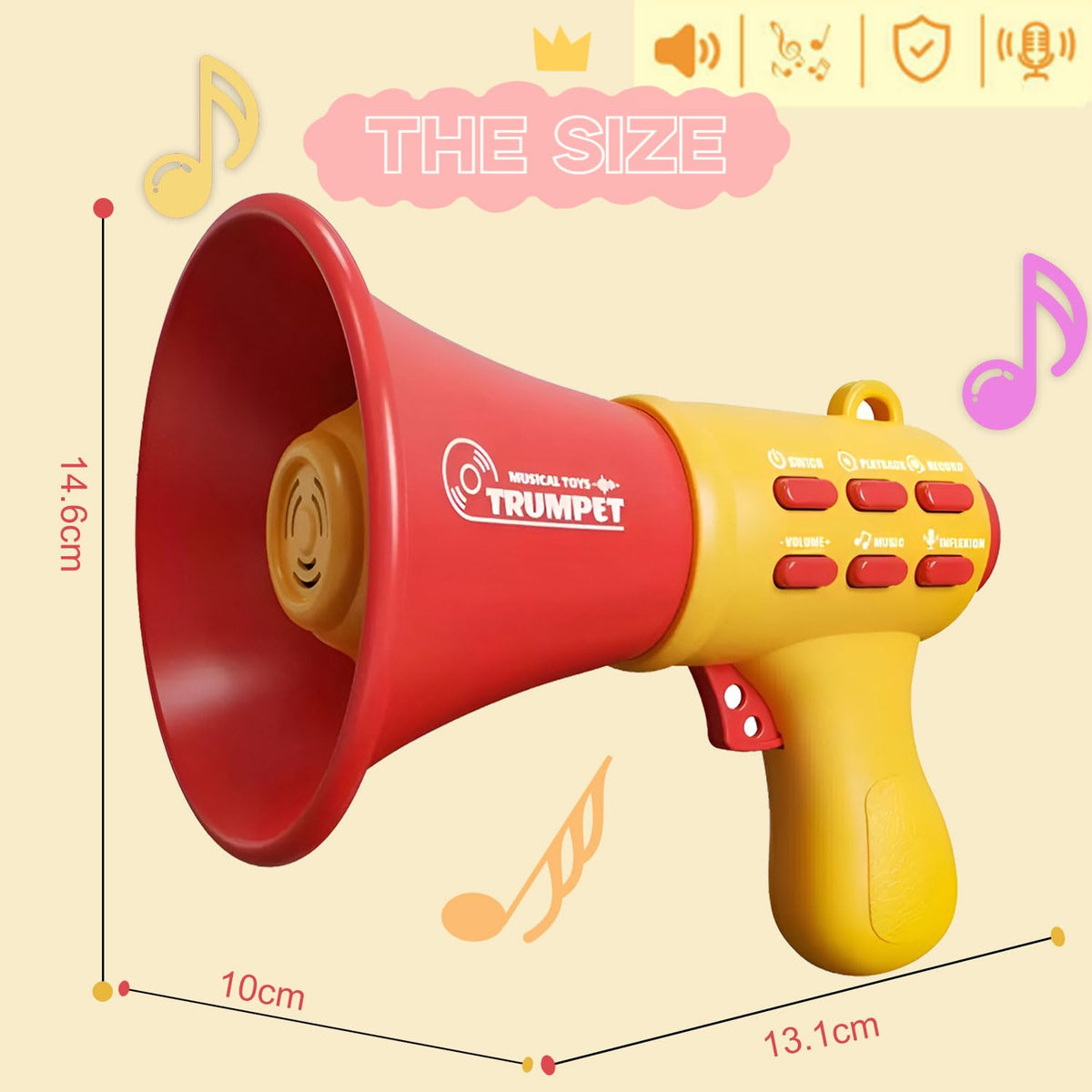 REGLORY Voice Changer for Kids – Portable Megaphone with 4 Voice Effects, 3+ yrs | Durable, Colorful Gift