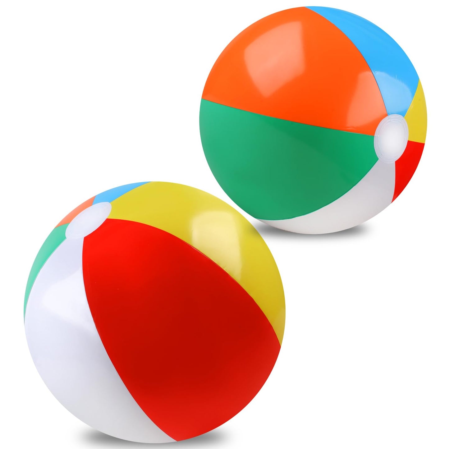 REGUICORP 2 Pack Beach Balls – 20 Inch Rainbow Inflatable Pool Toys for Summer Fun