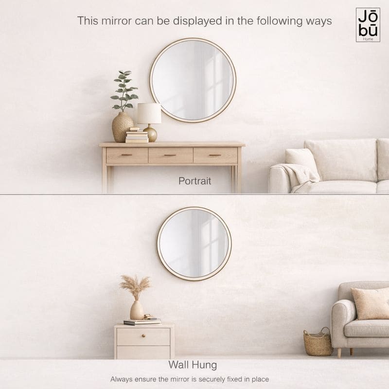 Rei - Large Round Gold Metal Circle Mirror - 90cm x 90cm