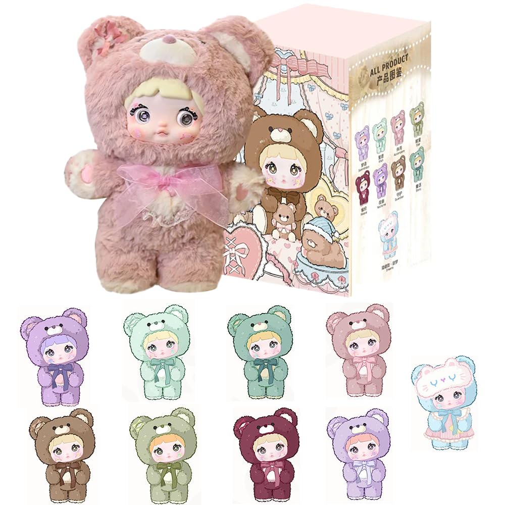 REIVIVORA Nommi Good Night Bear 400% Series Plush Blind Box – 1 Random Collectible Figure (1 of 9 Styles)
