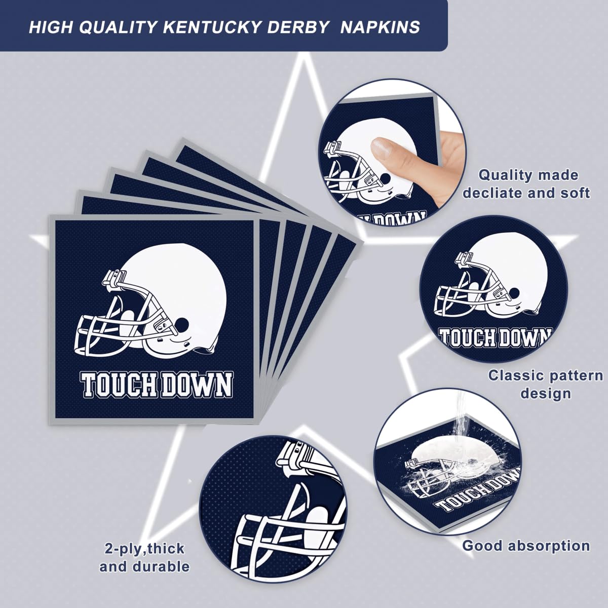 Rejoice Bunny 122Pcs Football Party Tableware Set for 20 Guests – Plates, Cups, Napkins & Tablecloth