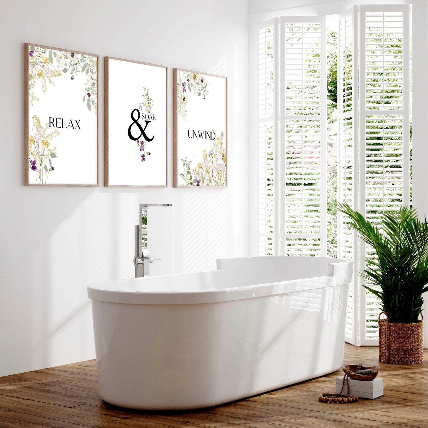 Relax Soak unwind wall art | Set of 3 art prints