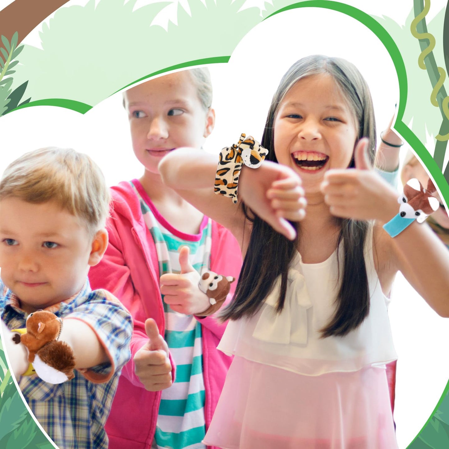 Relaxgiant 12 Pcs Plush Animal Slap Bracelets — Soft, Durable, Versatile Wrist Accessories for Kids