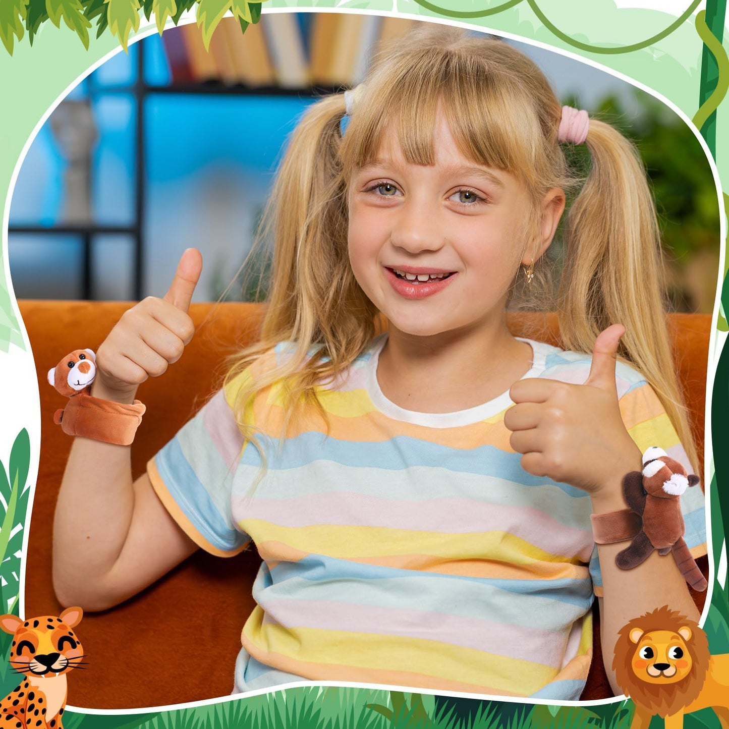 Relaxgiant 12 Pcs Plush Animal Slap Bracelets — Soft, Durable, Versatile Wrist Accessories for Kids