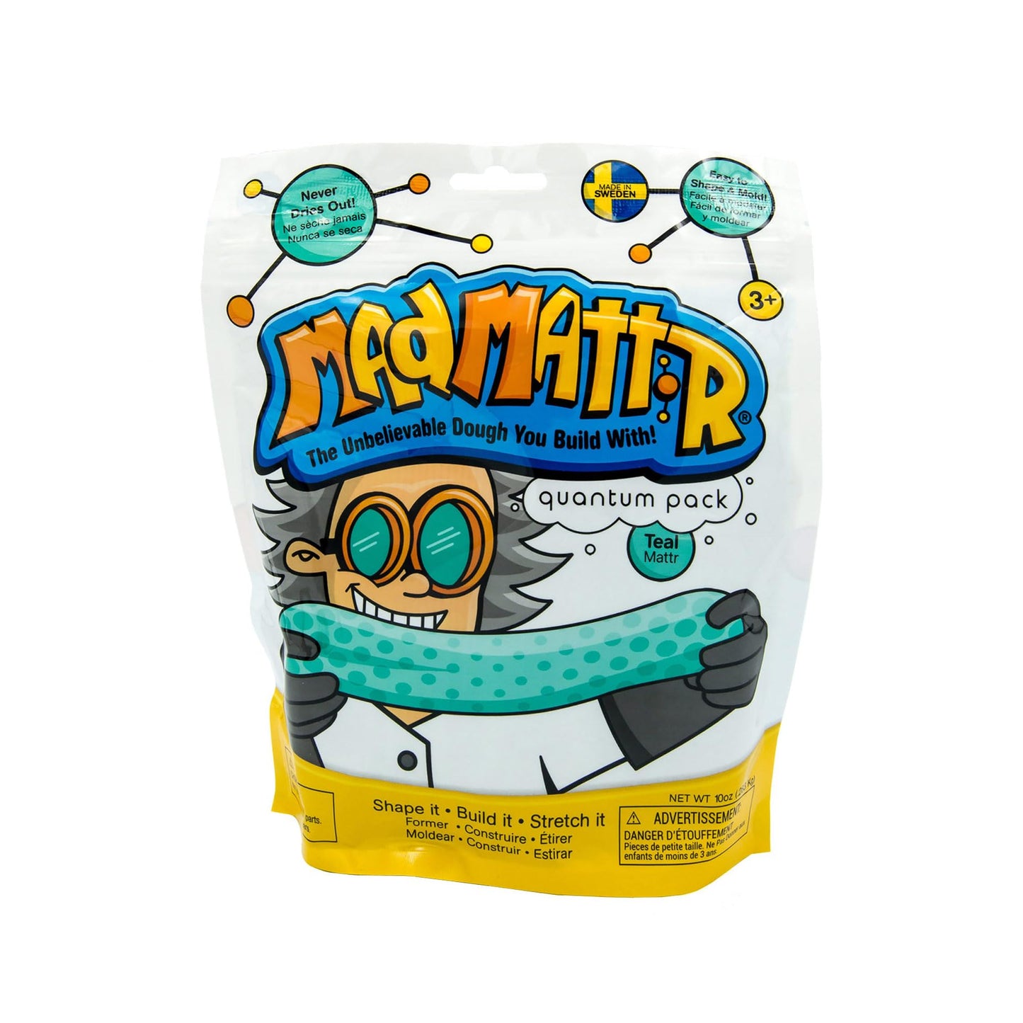 Mad Mattr Teal 10oz by Relevant Play - Ultra-Soft, Shapeable Dough for Open-Ended Creativity