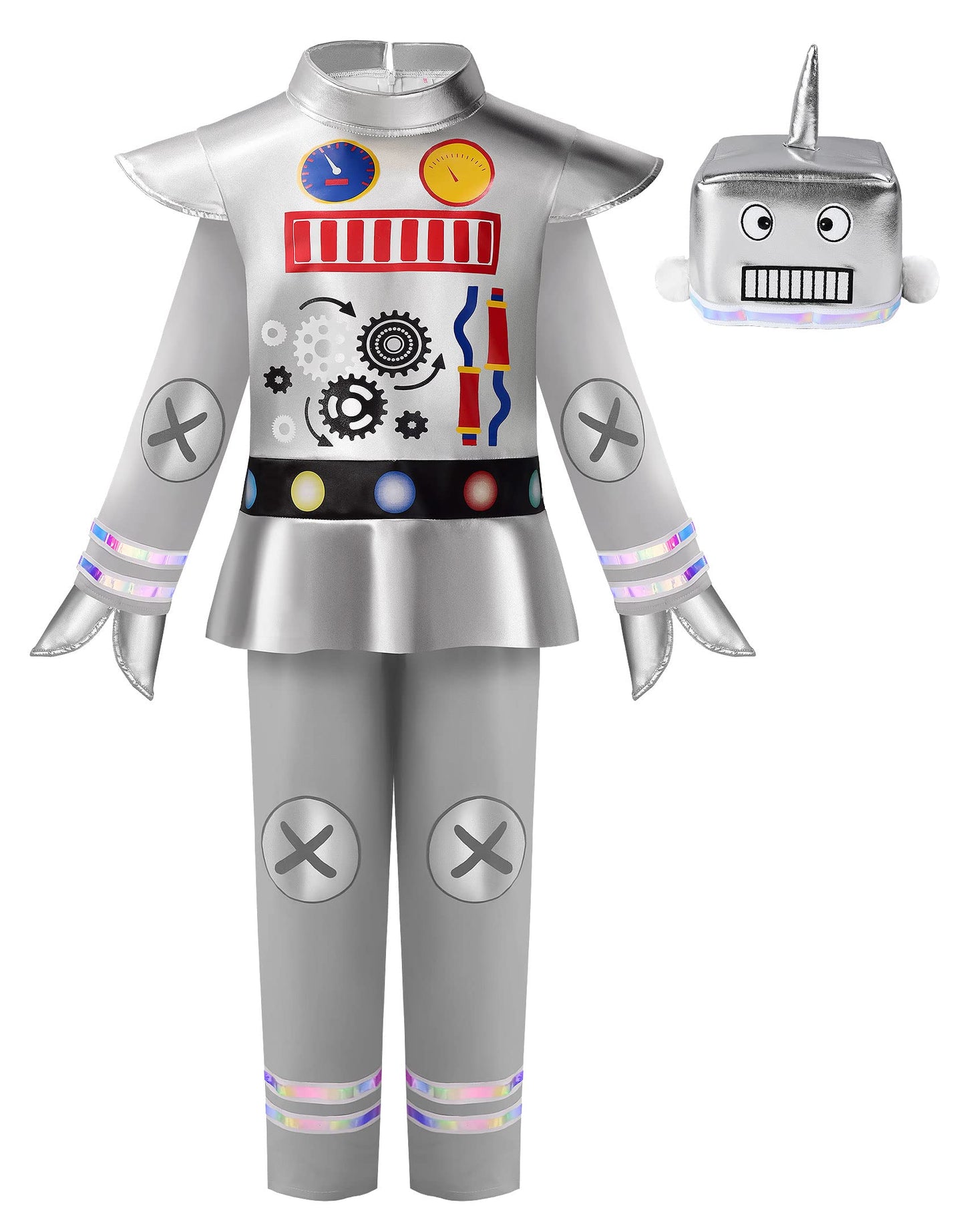ReliBeauty Robot Costume for Kids – Toddler Silver 4T-4/110