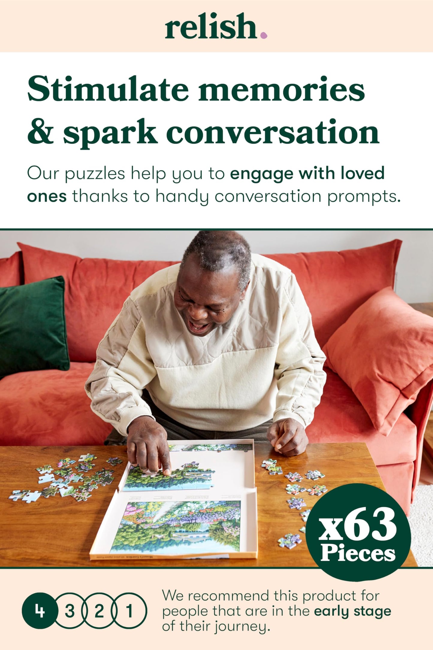 Relish Dementia Jigsaw Puzzle – 63-Piece Lakeside Vacation for Seniors