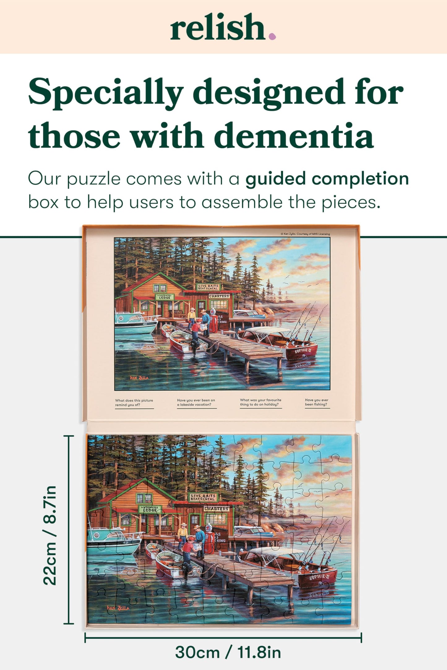 Relish Dementia Jigsaw Puzzle – 63-Piece Lakeside Vacation for Seniors