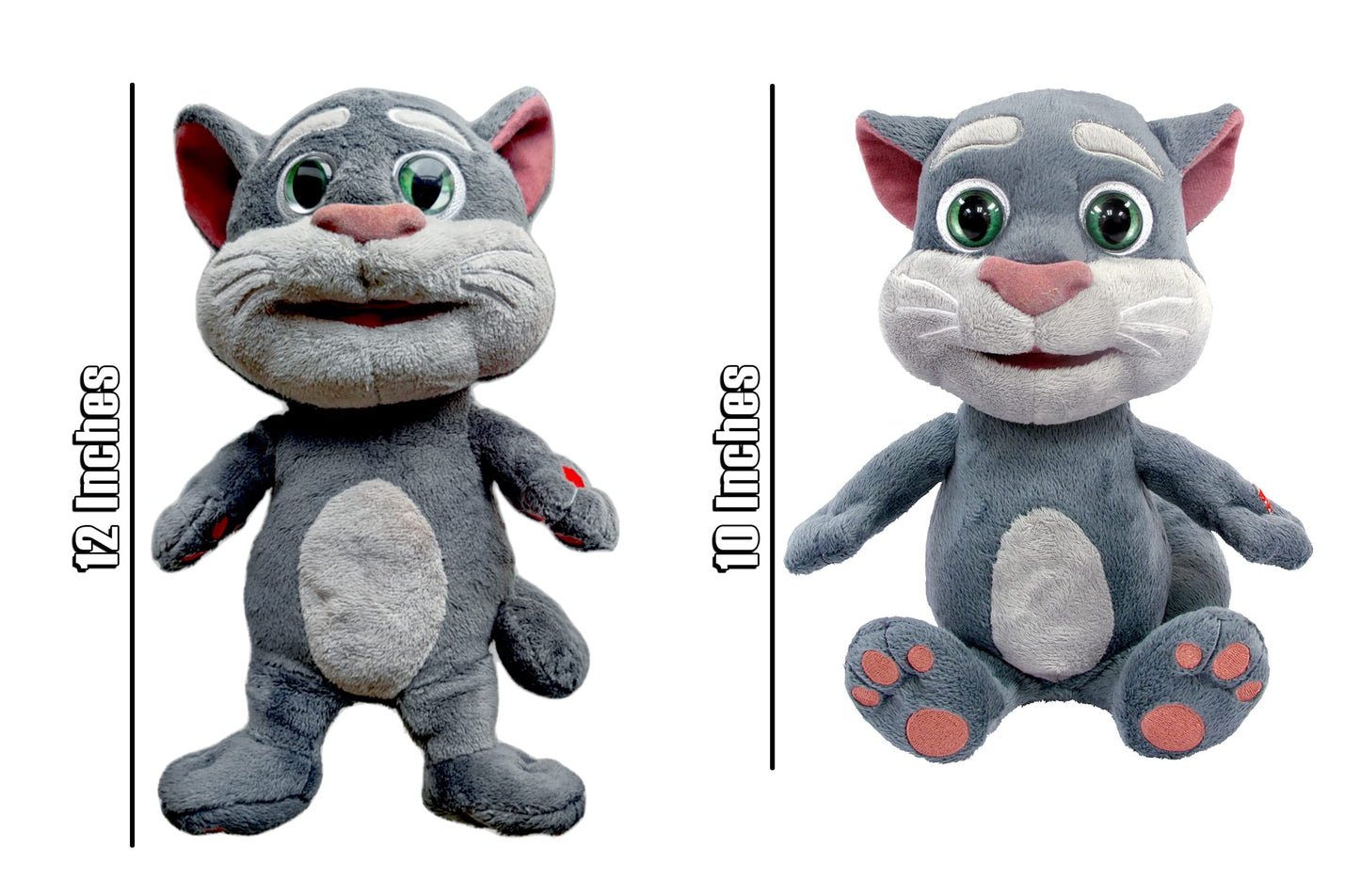 Relsy Talking Tom & Friends 12-Inch Interactive Plush – Talkback Toy that Repeats Your Voice & App Sound Effects