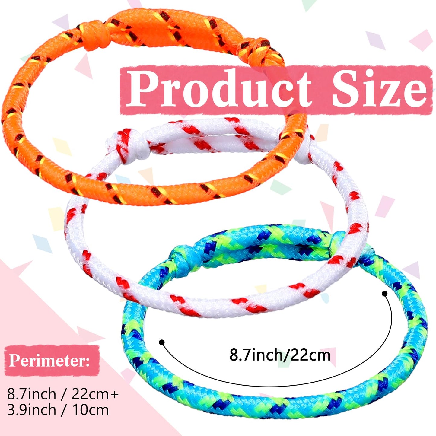 Remerry 168 Pcs Friendship Bracelets – Adjustable Neon Color Rope Bracelets Bulk for Parties