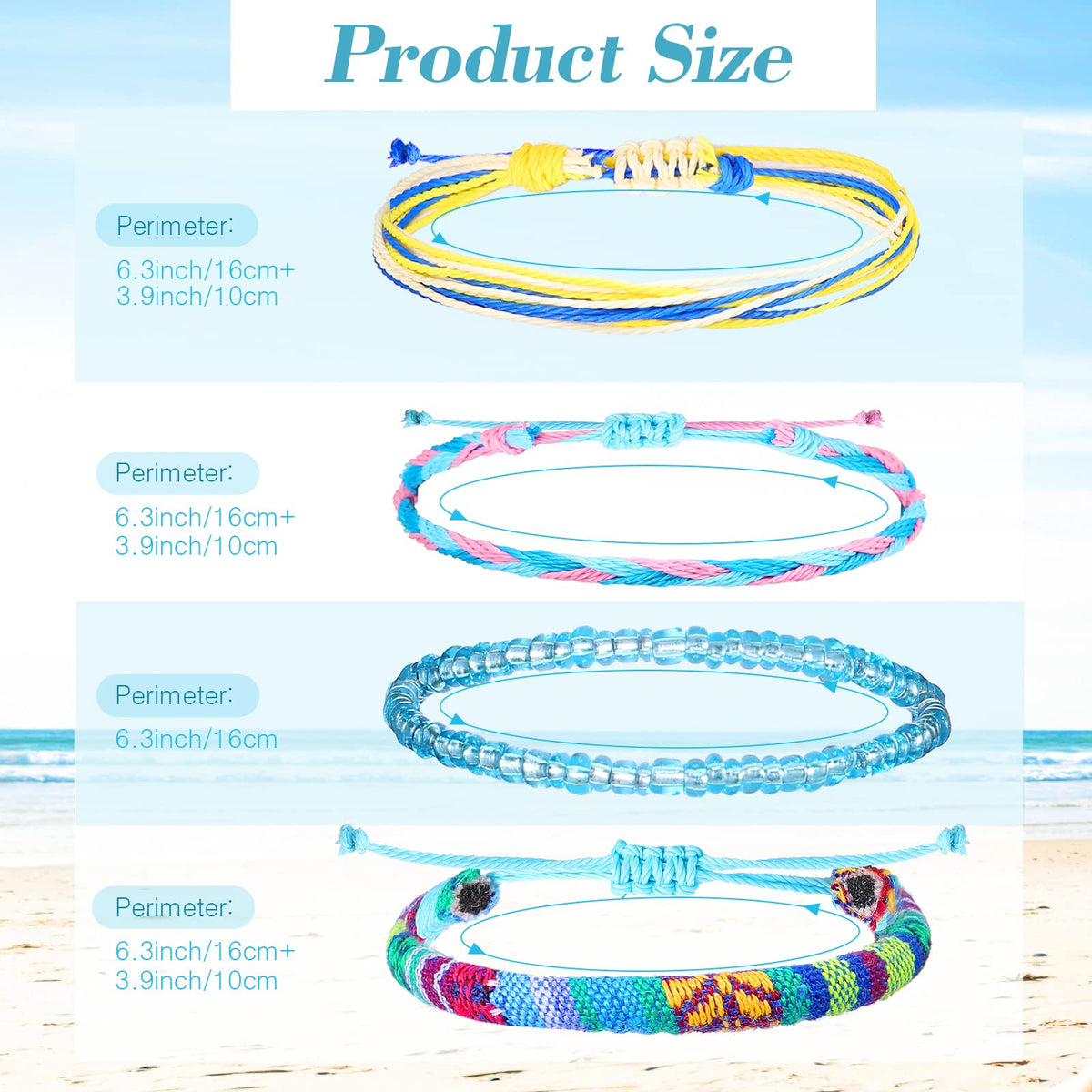 Remerry 48-Piece Handmade Friendship Bracelets – Adjustable Colorful Woven Beaded Set