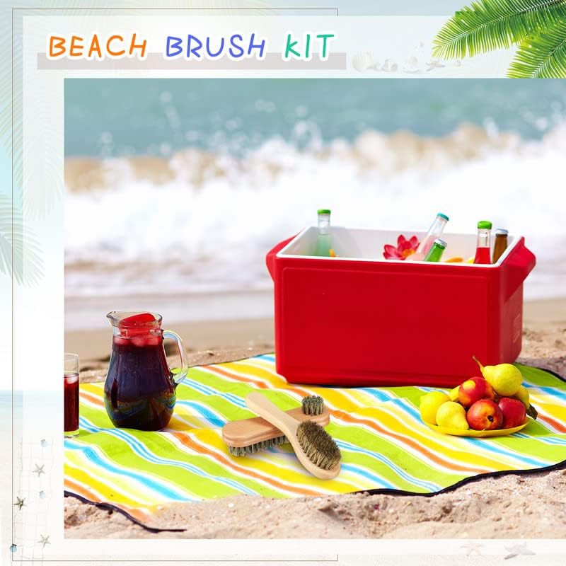 Remerry 2 Pcs Sand Brush Sand Remover with Bag – Beach Accessories for Vacation & Surf