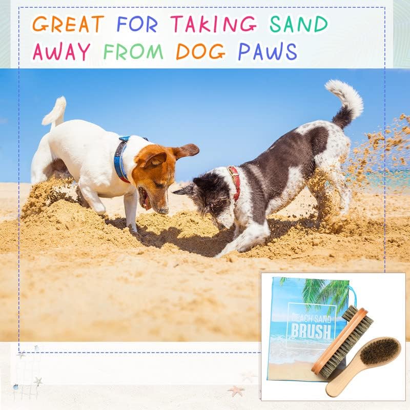 Remerry 2 Pcs Sand Brush Sand Remover with Bag – Beach Accessories for Vacation & Surf