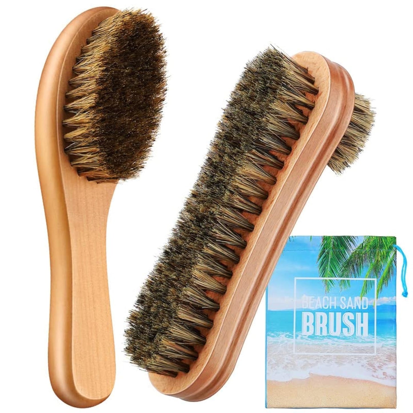 Remerry 2 Pcs Sand Brush Sand Remover with Bag – Beach Accessories for Vacation & Surf