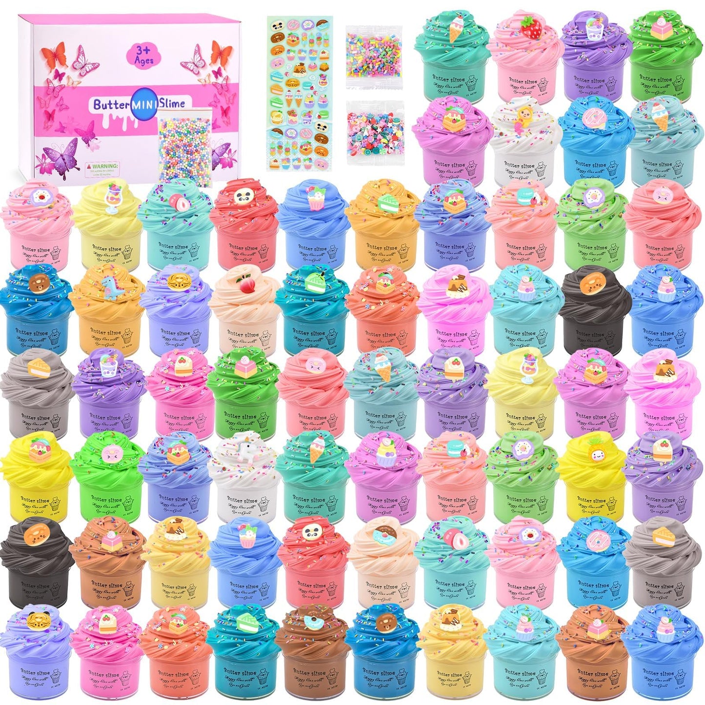 Remethsu Butter Slime Kit 68 Pack – Scented, Soft, Non-Sticky Slime for Kids & Parties