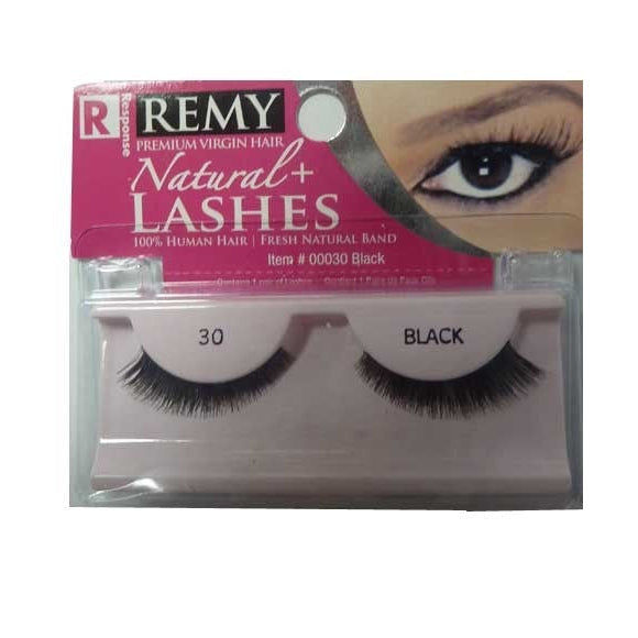 Response Remy Natural Plus Lashes for Natural Volume & Length, Reusable False Eyelashes 30