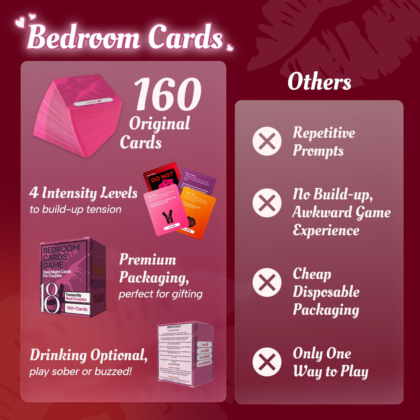 Renaco Gift Company — 160 Cards Couples Game for Adults: Romantic & Naughty Date Night Ideas